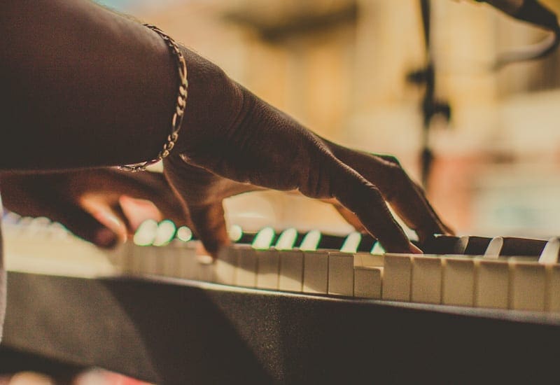 person playing the piano