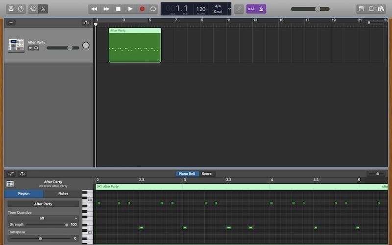 MIDI instrument garageband